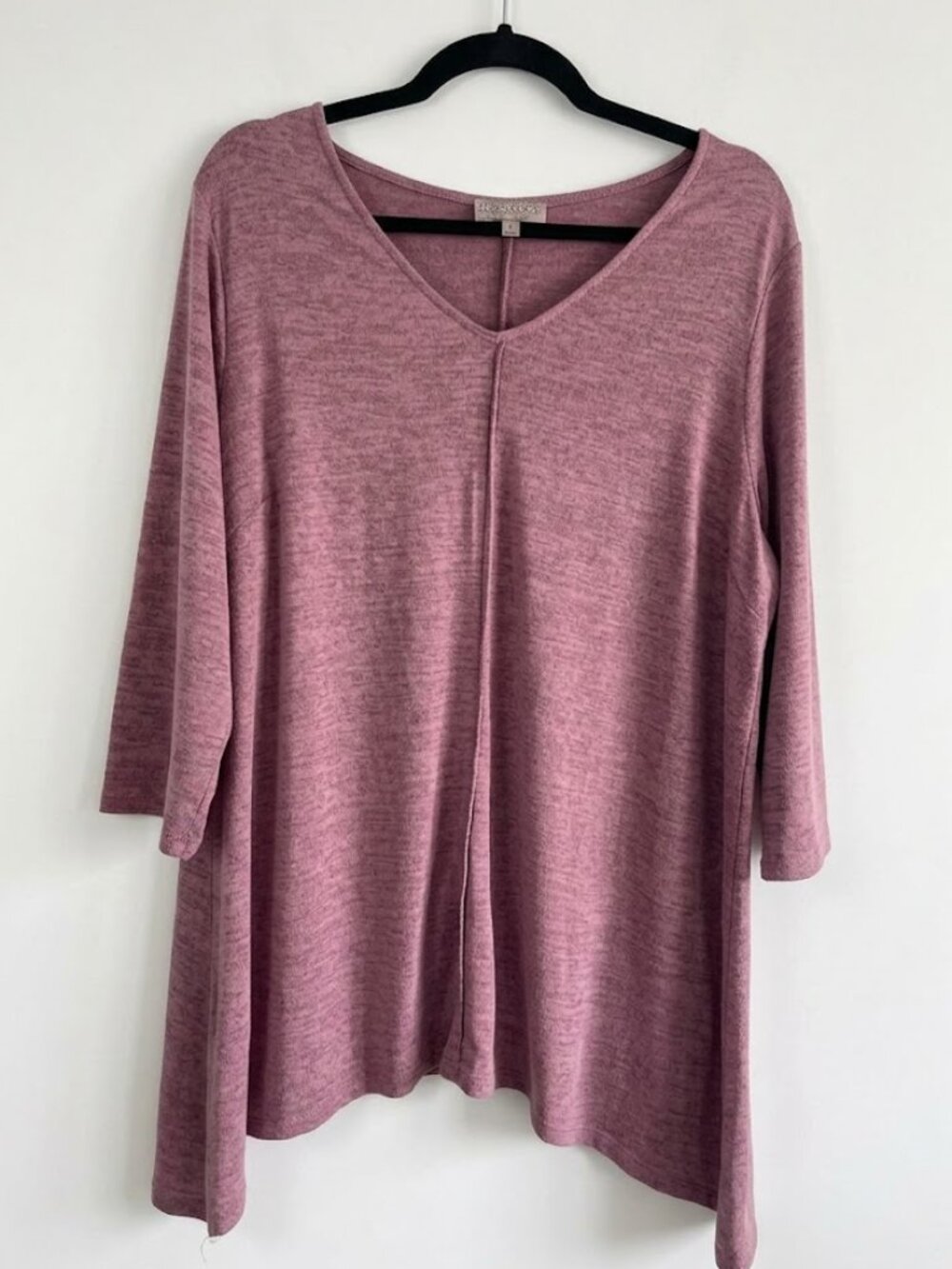 Laura Plus Purple/Mauve V-Neck Asymmetrical Hem Swing Tunic - Size 1X